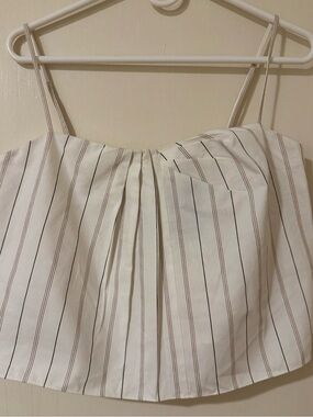 Vince Cream Striped Spaghetti Strap Camisole